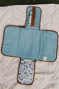 Load image into Gallery viewer, OiOi Change Mat - Blue Paisley/ Tan