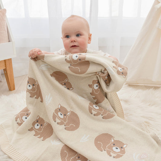 Australiana Baby Blanket- Wombat