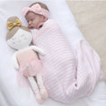 Load image into Gallery viewer, Living Textiles Striped Baby Blanket- Pink White