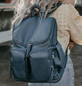 Load image into Gallery viewer, OiOi Faux Leather Nappy Backpack - Stone Blue
