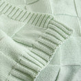 Load image into Gallery viewer, Living Textiles - Pram Knitted Blanket - Checkered Seafoam