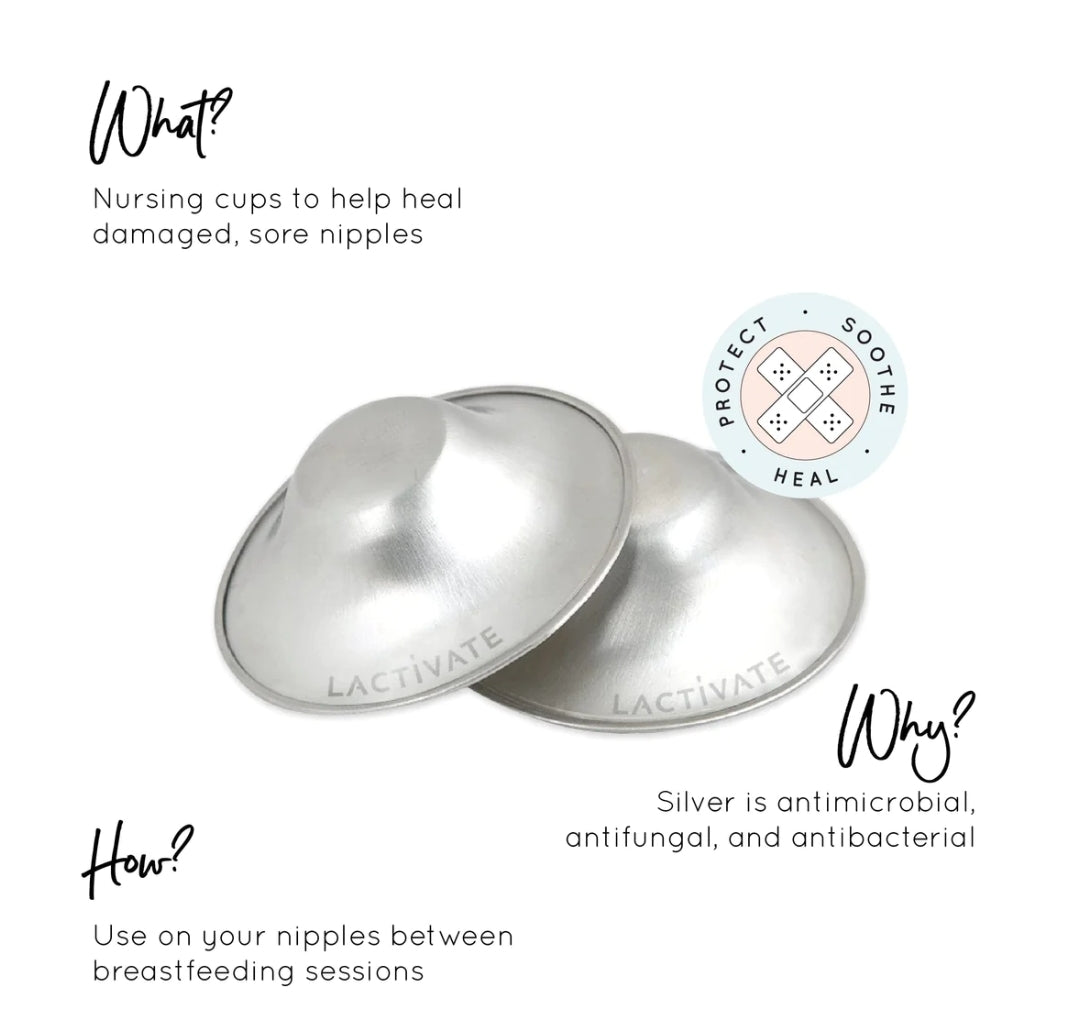 Lactivate Silver Nursing Cups - Large