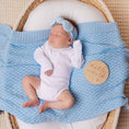Load image into Gallery viewer, Snuggle Hunny Kids - Organic Diamond Knit Blanket - Baby Blue