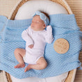 Load image into Gallery viewer, Snuggle Hunny Kids - Organic Diamond Knit Blanket - Baby Blue
