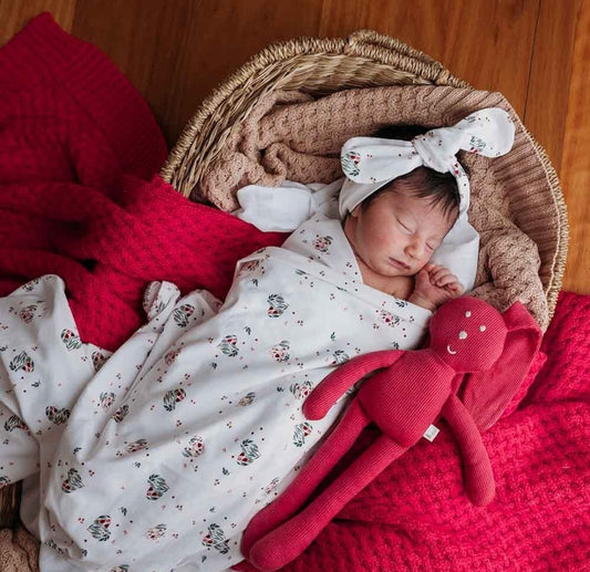 Snuggle Hunny Kids - Organic Diamond Knit Blanket - Hibiscus