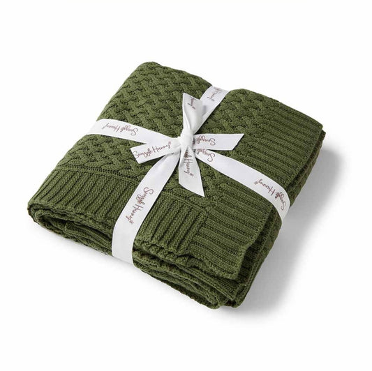 Snuggle Hunny Kids - Organic Diamond Knit Blanket - Olive