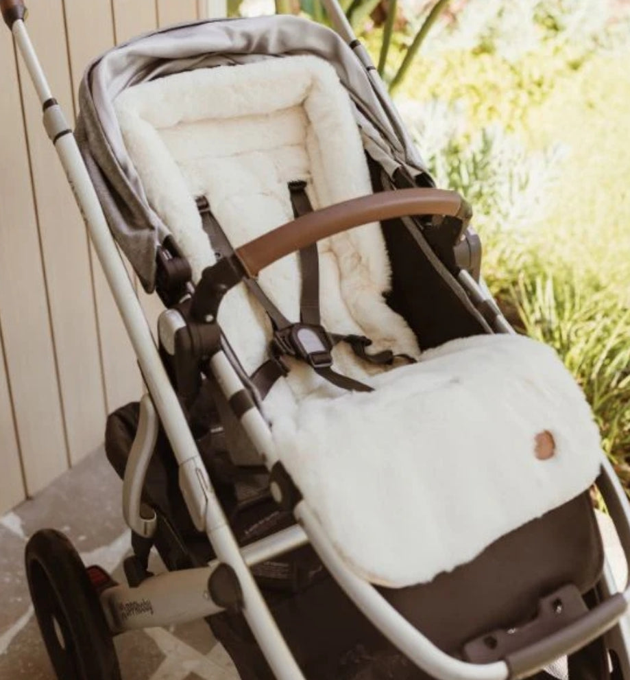 OiOi Cozy Fleece Pram Liner - Beige Gingham
