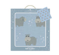 Load image into Gallery viewer, Whimsical Baby Blanket - Hippo/Blue