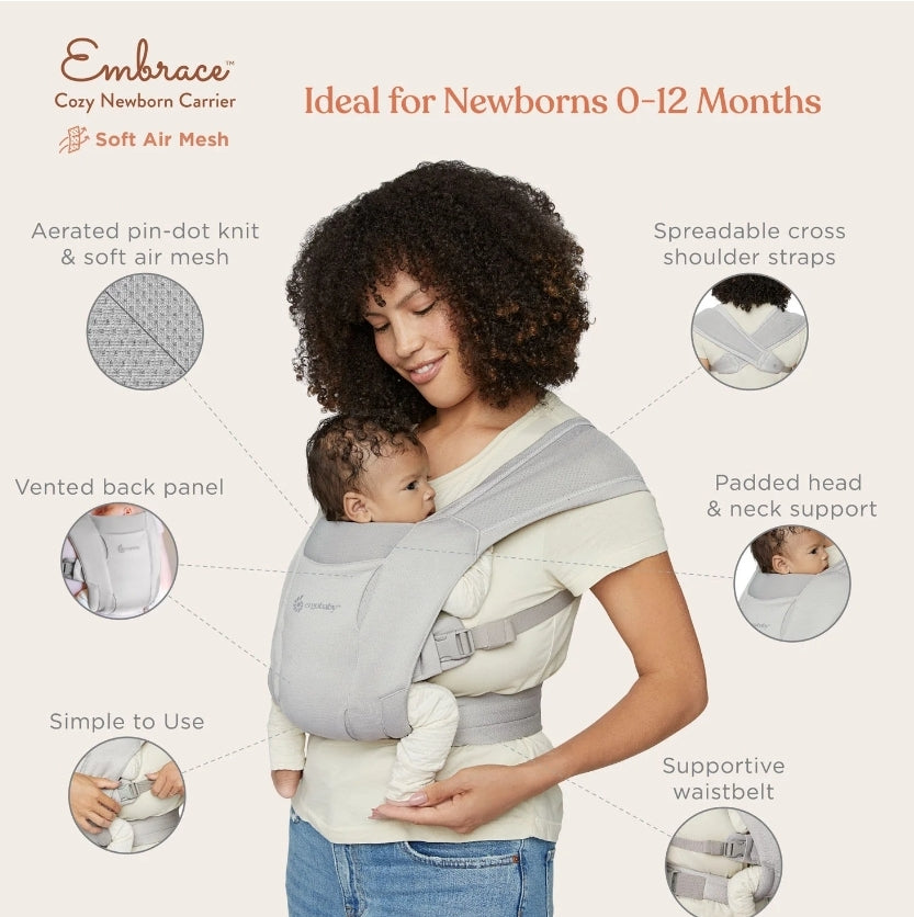 Ergobaby - Embrace Air Mesh Carrier - Soft Grey