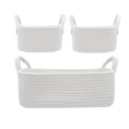 Load image into Gallery viewer, Cotton Rope 3pc Nursery StorageSet - White