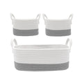 Load image into Gallery viewer, Cotton Rope 3pc Storage Set - Grey/White
