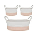 Load image into Gallery viewer, Cotton Rope 3pc Nursery Storage Set - Blush/White