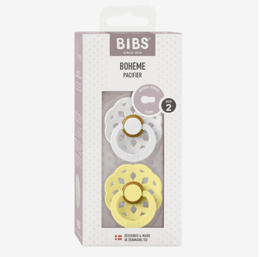 BIBS Boheme Pacifier - White/Sunshine