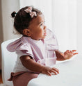 Load image into Gallery viewer, Snuggle Hunny waterproof bib - Lilac Bloom Frill