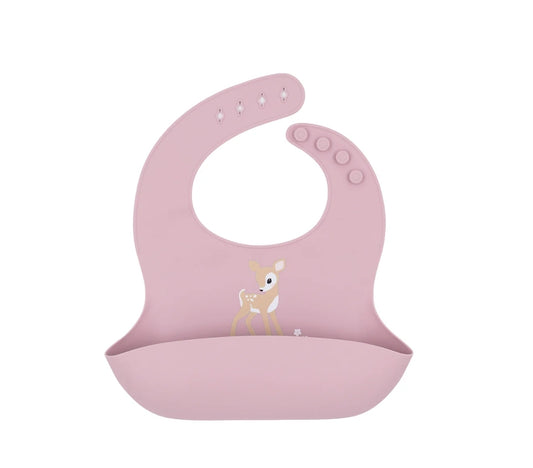 Silicone Catch All Bib - Fawn/ Lilac