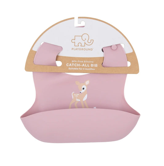 Silicone Catch All Bib - Fawn/ Lilac