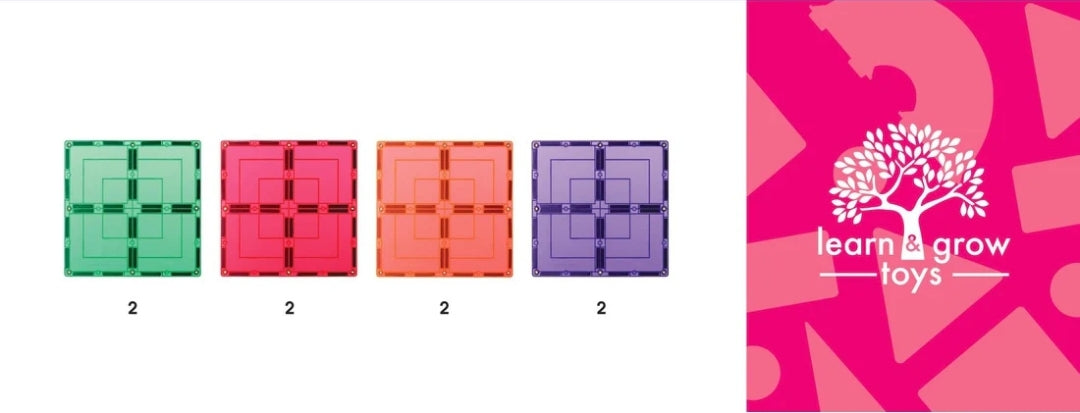 Learn & Grow - Magnetic Tiles Large Square Pack (8pcs)