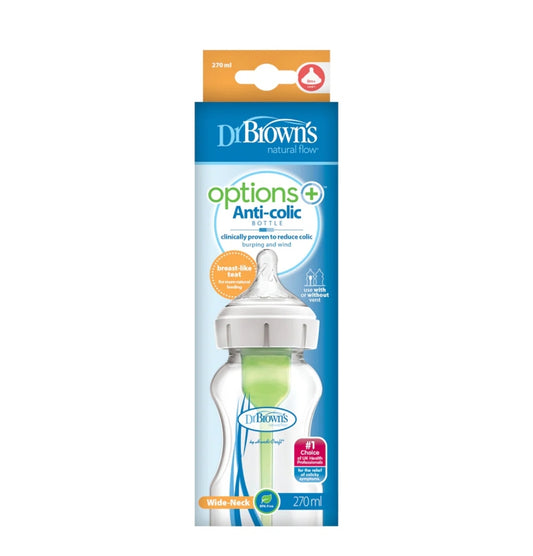 Dr Browns WN Options+ GLASS Bottle With Level 1 Teat - 270ml 1Pk