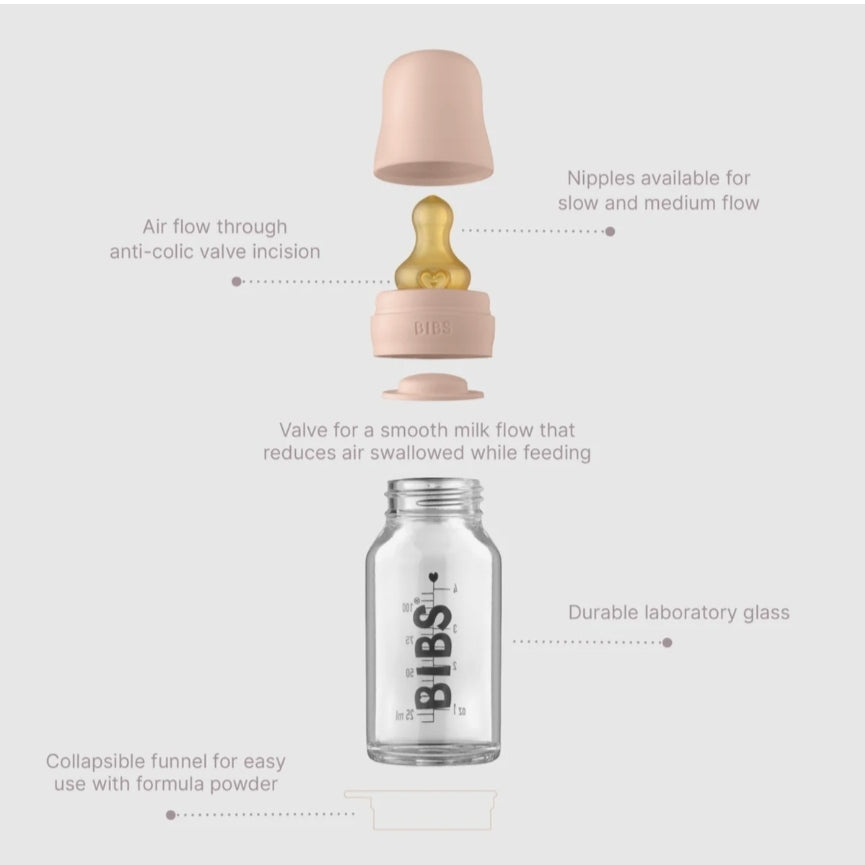 Bibs - 225ml Glass Bottle Set - Blush