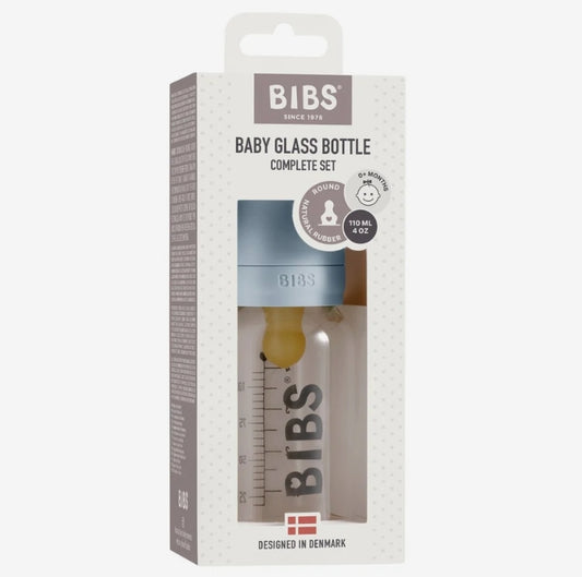 Bibs - 110ml Glass Bottle Set - Baby Blue