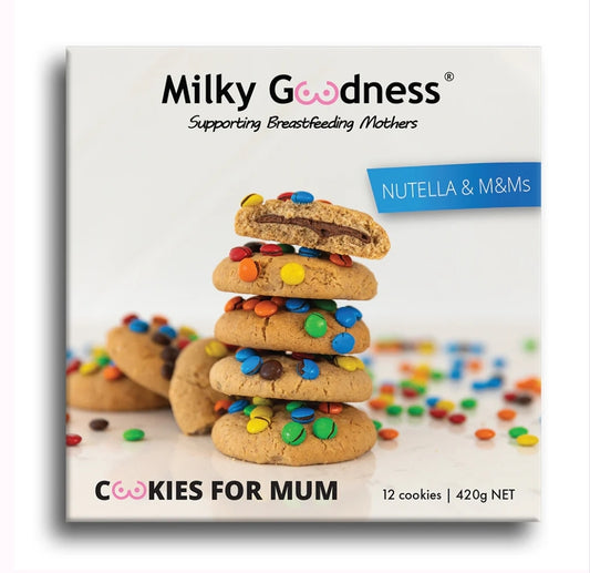 Milky Goodness - Lactation Cookies - Nutella & M&M’s