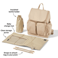 Load image into Gallery viewer, OiOi Nappy Backpack - Beige Nylon