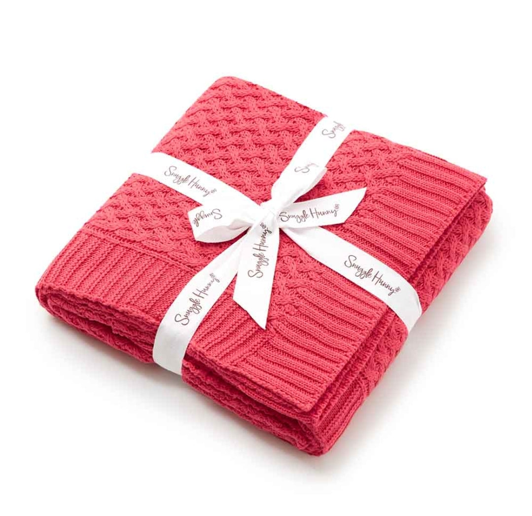Hibiscus Diamond Knit Organic Baby Blanket Hibiscus Diamond Knit Organic Baby Blanket