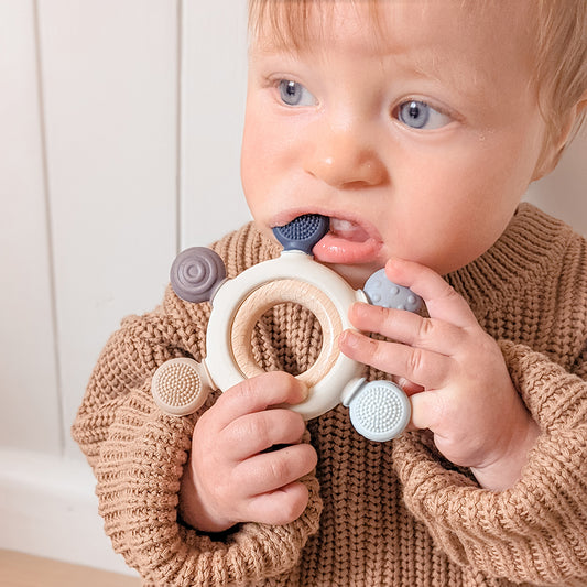 Multi Surface Teething Wheel - Steel Blue