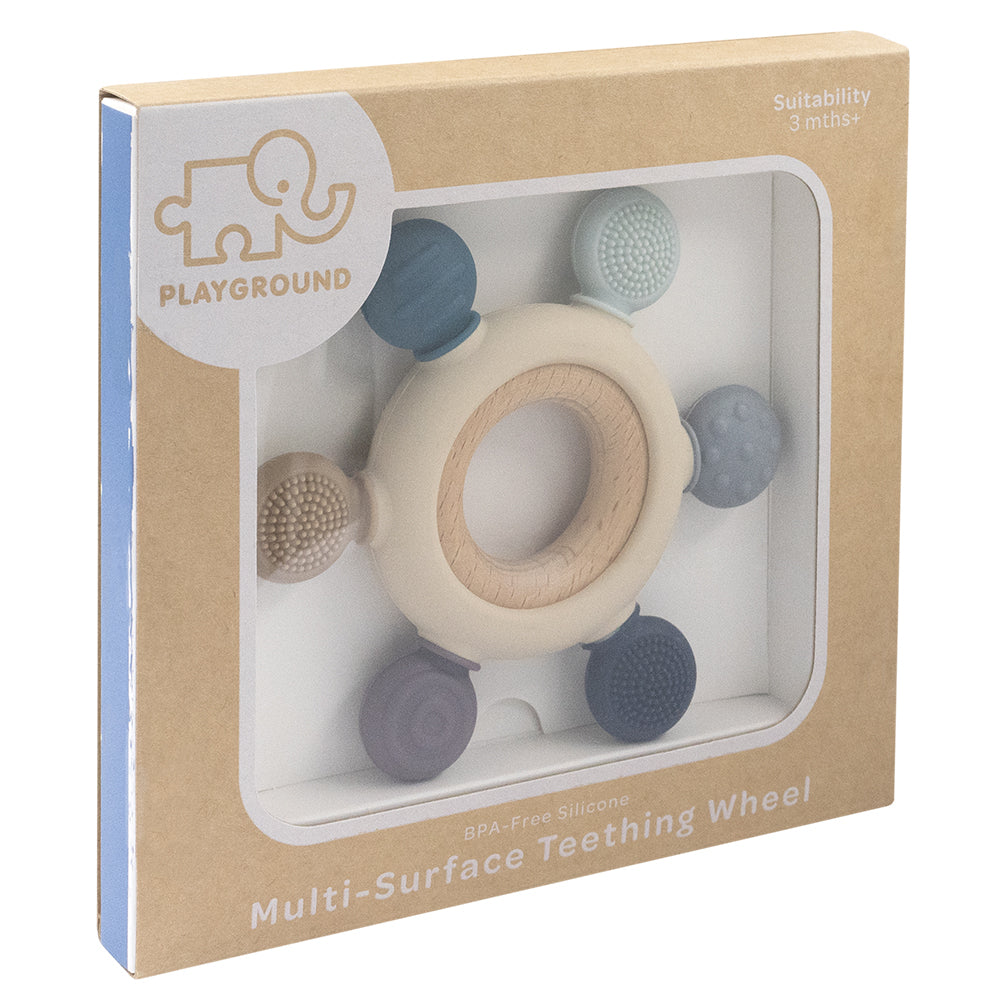 Multi Surface Teething Wheel - Steel Blue