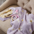 Load image into Gallery viewer, Living Textiles - Pram Knitted Blanket - Lilac Daisy Dreams