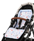 Load image into Gallery viewer, OiOi Pram Liner - Mediterannean/Blue Check