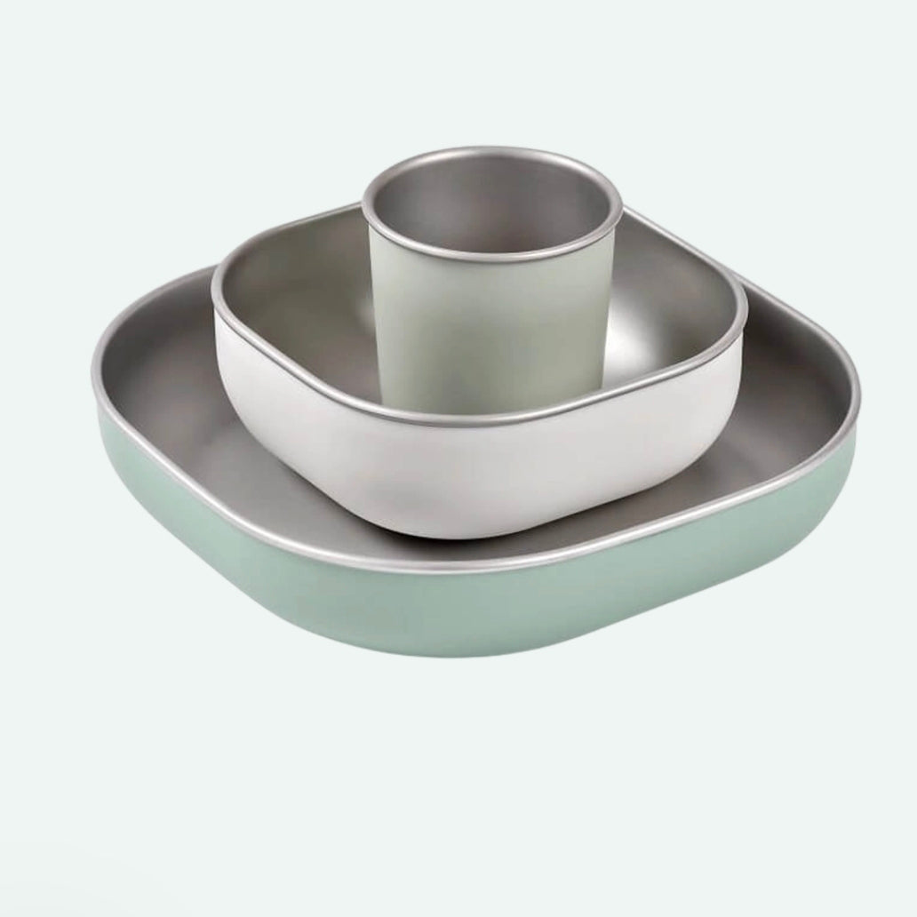 Beaba - Stainless Meal Set - Sage Green