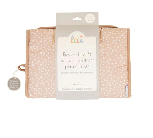 All4Ella - Reversible Pram Liner - Beige Dots