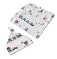 Load image into Gallery viewer, Snuggle Hunny Kids - Organic Jersey Wrap Set - Trains