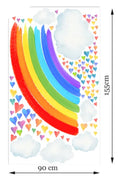 Load image into Gallery viewer, Wall Koala - Rainbow Hearts Cloud Wall Sticker - Colourful Watercolour Decal