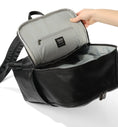 Load image into Gallery viewer, OiOi Faux Leather Multitasker Backpack - Black Dimple