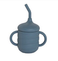 Load image into Gallery viewer, All4Ella - Silicone Sippy Cup with Straw - Slate Blue