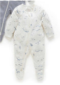 Load image into Gallery viewer, Purebaby - 2pk Zip Growsuit - Vanilla/Nautical
