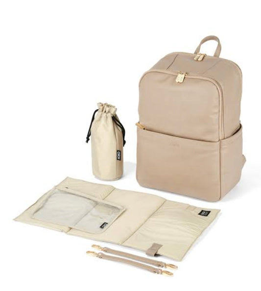 OiOi Vegan Leather Multitasker Nappy Backpack  - Oat