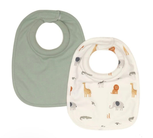 All4Ella - Roll Neck Bib 2pk - Wild Animals
