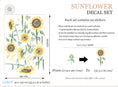 Load image into Gallery viewer, WallKoala- Water colour Sunflower Peel and Stick Wall Decals