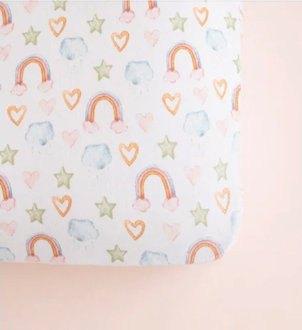 All4Ella - Fitted Jersey Cot Sheets - Rainbow Dreams
