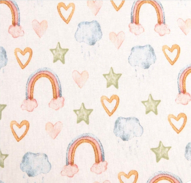 All4Ella - Fitted Jersey Co Sleeper Sheet - Rainbow Dreams