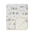 Load image into Gallery viewer, Living Textiles - Jersey Sherpa Blanket - Tractor Ride