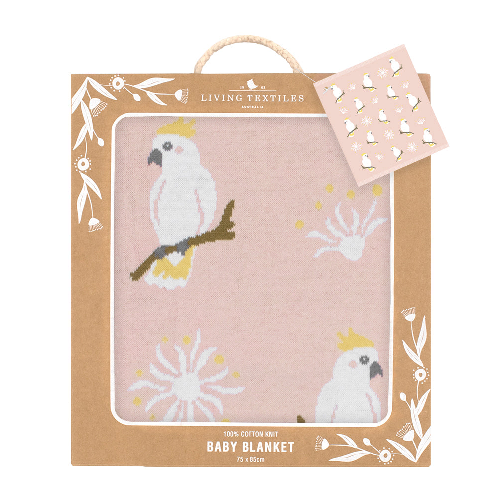 Australiana Baby Blanket - Cockatoo/Blush