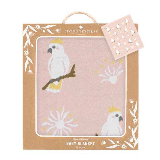 Australiana Baby Blanket - Cockatoo/Blush