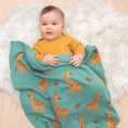 Load image into Gallery viewer, Whimsical Baby Blanket- Giraffe/Sage