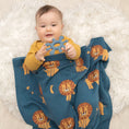 Load image into Gallery viewer, Whimsical Baby Blanket - Lion/Navy