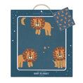 Load image into Gallery viewer, Whimsical Baby Blanket - Lion/Navy