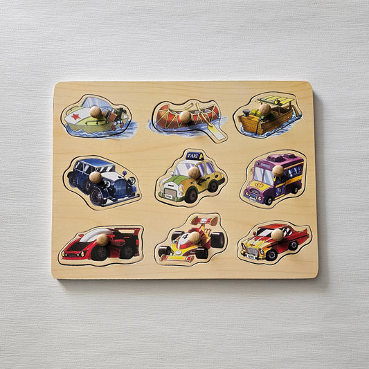 Wooden Peg Puzzle - Vehicle